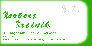 norbert kreinik business card